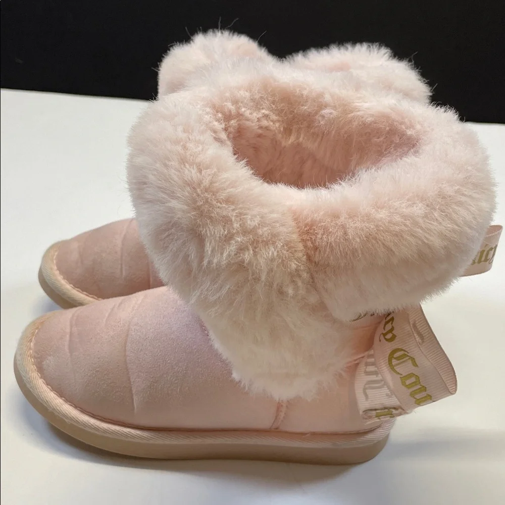 Juicy Couture Pink Faux Fur Mini Boots Hirls Size 13